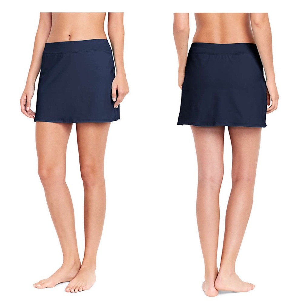 Lands end swim skirt bottoms deep sea navy